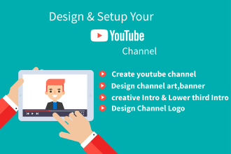 create youtube channel with logo, art, intros