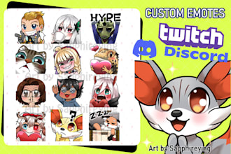 draw cute chibi emotes emotes for twitch and discord