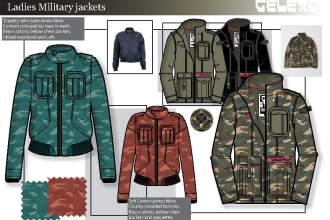 create ladies bikers and military jackets