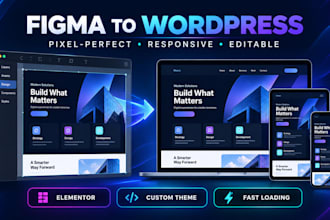 convert figma to wordpress with animations, responsive and editable design