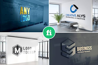 do 100 realistic office interior branding logo mockups design