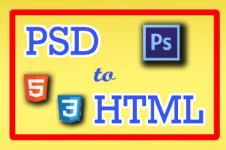 convert your PSD, figma, ai, xd into a professional  and responsive HTML website