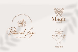 do sophisticated botanical hand drawn logo design