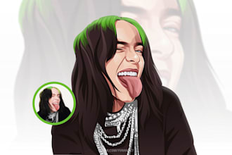draw amazing vector cartoon portrait from your photo