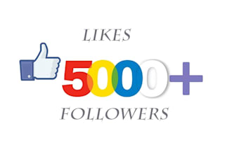 give you 5000 Facebook Followers,Likes within 24 Hours