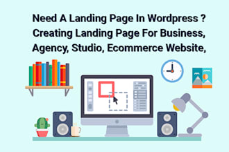 create wordpress landing page and creative page for business