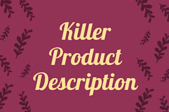 write killer SEO shopify product description with the title