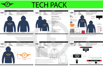 create a fashion flat sketch and tech pack for apparel