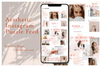 create aesthetic puzzle instagram feed