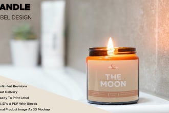 design custom candle label or product label