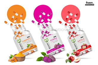 design premium supplement label with 3d mockup or packaging