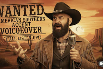 voice over your script in an authentic US southern accent