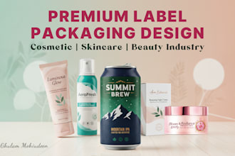 premium supplement label design and cosmetic label design