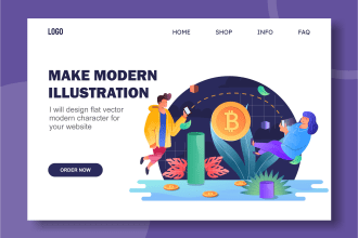create flat modern illustration for website, app etc