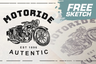 design retro vintage handdrawn illustration and lineart logo