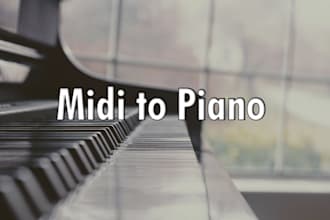 convert piano midi to be played by piano