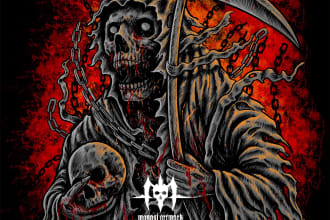 create a dark, horror, underground art illustration