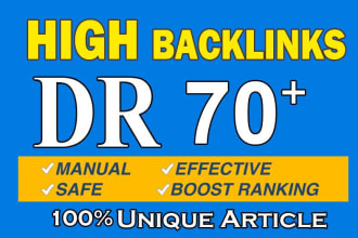 provide DR 50 to 70 dofollow seo contextual backlinks for link building