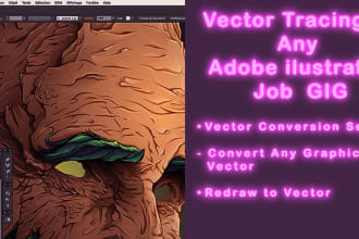 convert redraw to vector ai, eps, jpg, png, psd, etc in adobe illustrator