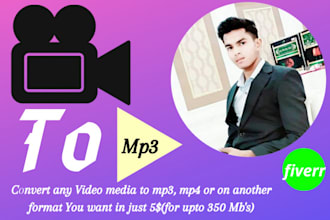 convert any video to mp3, mp4 or on another format