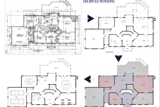 redraw floor plan for real estate agents and architects