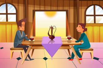 draw outstanding 2d cartoon animation background