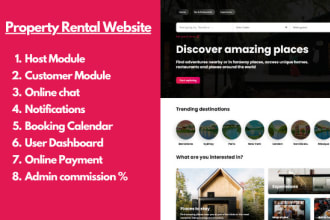 develop property listing and rental websites like airbnb