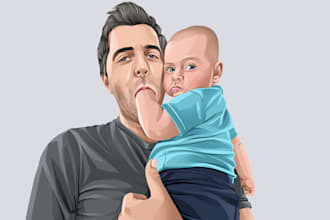 draw couple portrait illustration from photo
