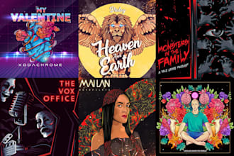 make a psychedelic trippy music album cover for you