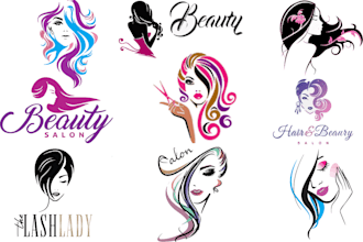 design hair extension beauty salon or fashion logo