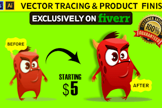 do vector tracing and create any product illustration