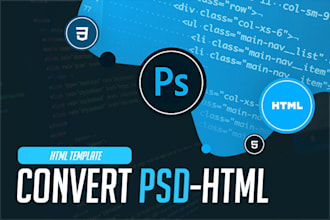 convert psd, figma to html template