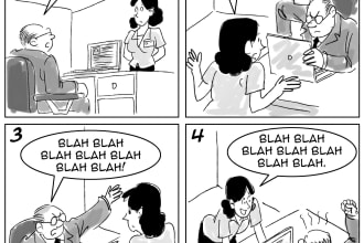 draw simple comic strip in this style