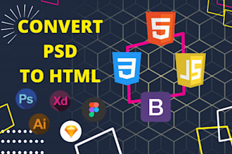convert your PSD, sketch, figma to html with tailwindcss or bootstrap