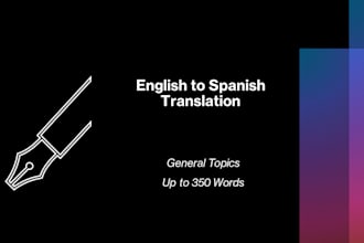 translate from english to spanish up to 350 words per 35 USD