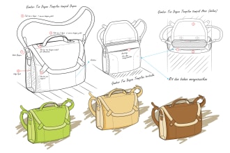 create an original bag concept detail sketch 3d