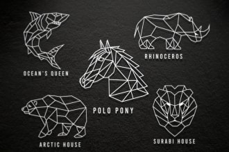 design custom polygonal geometric logo for business