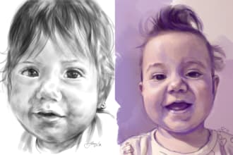 draw or paint a portrait in the technic you want