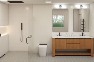 create a high quality 3d render for your bathroom remodel