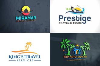 create modern travel agency and tourism logo