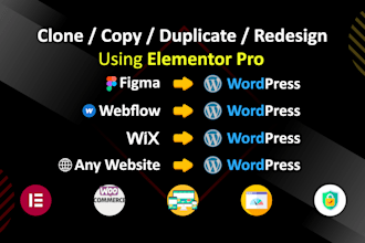 copy, clone, or design any web page using elementor pro
