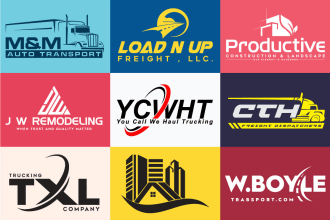 do freight transportation logistic modern construction logo