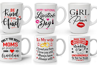 do creative eye catching typography mug  design