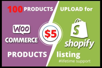 upload products in woocommerce and shopify store