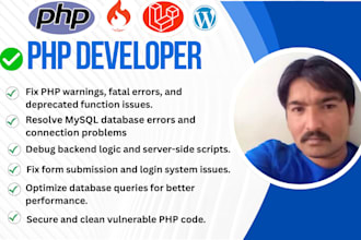 fix PHP, mysql, and backend errors on your website