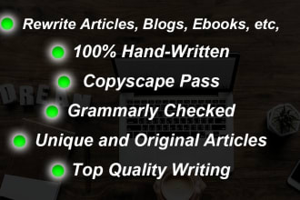 rewrite your content to be unique, quality, and SEO