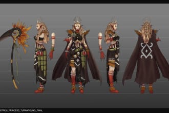 draw character turn around or character reference sheet