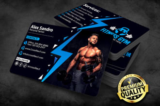 design business card for gym fitness coach, personal trainer, sports