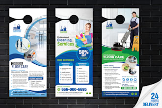 make attractive door hangers for cleaning services