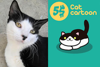draw super cute cartoon portrait of your pet